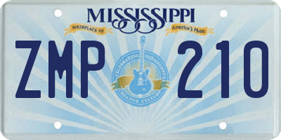 MS license plate ZMP210