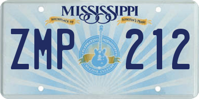 MS license plate ZMP212