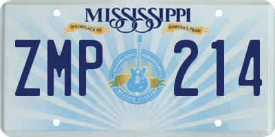 MS license plate ZMP214