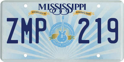 MS license plate ZMP219