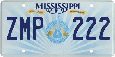 MS license plate ZMP222
