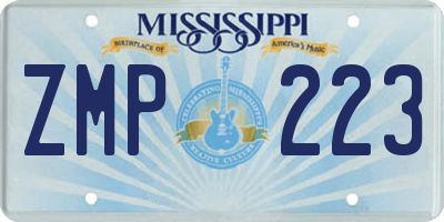 MS license plate ZMP223