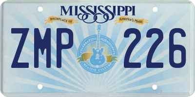 MS license plate ZMP226