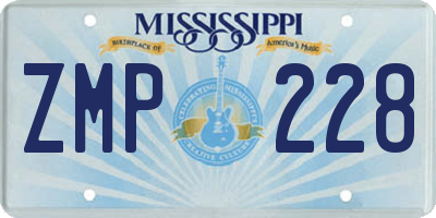 MS license plate ZMP228