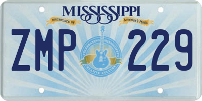 MS license plate ZMP229