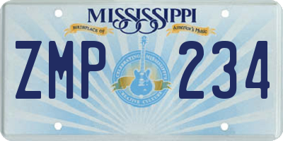 MS license plate ZMP234