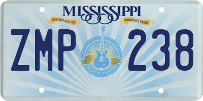 MS license plate ZMP238