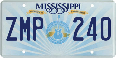 MS license plate ZMP240
