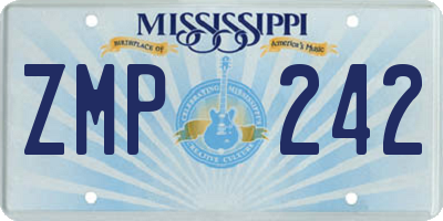 MS license plate ZMP242