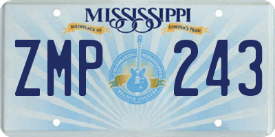 MS license plate ZMP243
