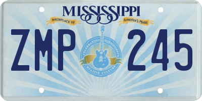 MS license plate ZMP245