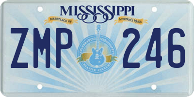 MS license plate ZMP246