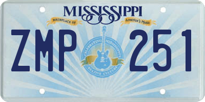 MS license plate ZMP251