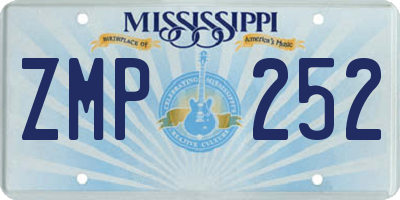 MS license plate ZMP252
