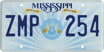 MS license plate ZMP254