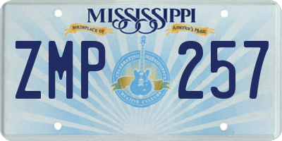MS license plate ZMP257