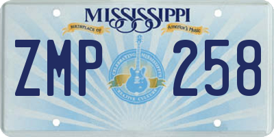 MS license plate ZMP258
