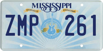 MS license plate ZMP261