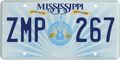 MS license plate ZMP267