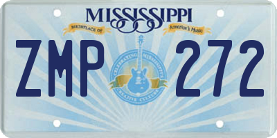 MS license plate ZMP272