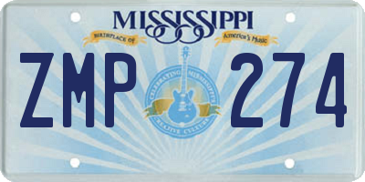 MS license plate ZMP274