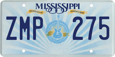 MS license plate ZMP275