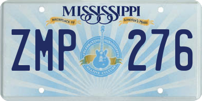 MS license plate ZMP276