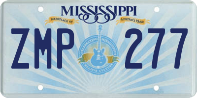 MS license plate ZMP277
