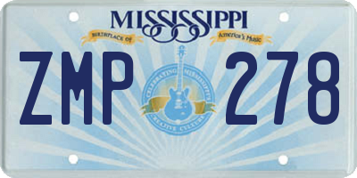 MS license plate ZMP278