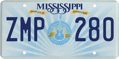 MS license plate ZMP280