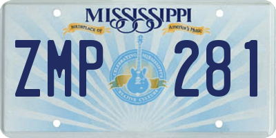 MS license plate ZMP281