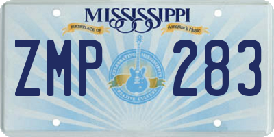 MS license plate ZMP283
