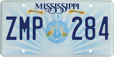 MS license plate ZMP284
