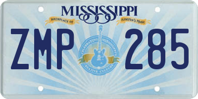 MS license plate ZMP285