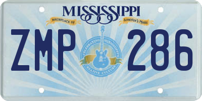 MS license plate ZMP286