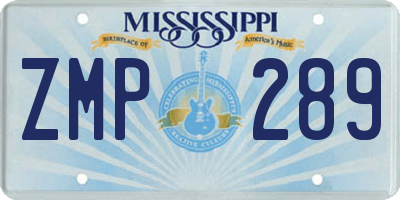 MS license plate ZMP289