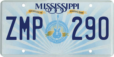 MS license plate ZMP290