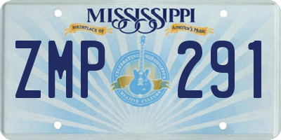 MS license plate ZMP291