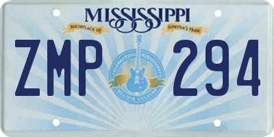 MS license plate ZMP294