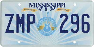 MS license plate ZMP296