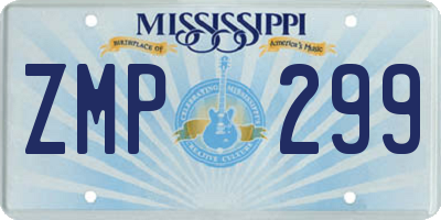 MS license plate ZMP299
