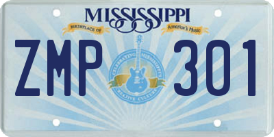 MS license plate ZMP301