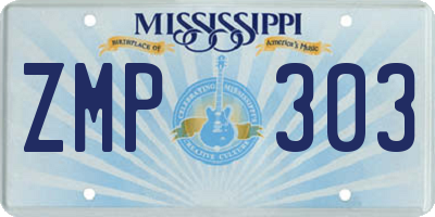 MS license plate ZMP303