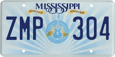 MS license plate ZMP304