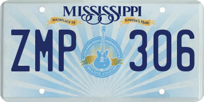 MS license plate ZMP306