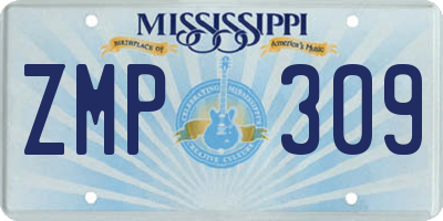 MS license plate ZMP309