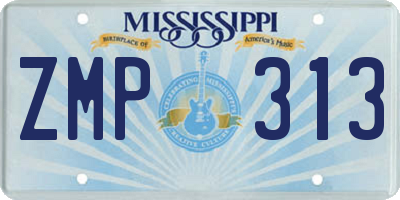 MS license plate ZMP313