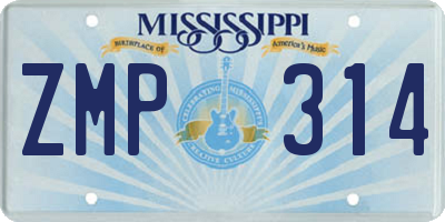 MS license plate ZMP314