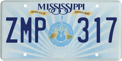MS license plate ZMP317