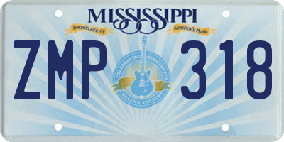 MS license plate ZMP318